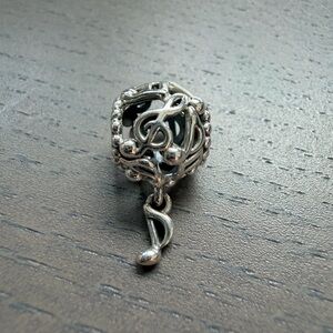 Authentic Pandora Openwork Music Notes Dangle Charm #791381 - Sterling Silver
